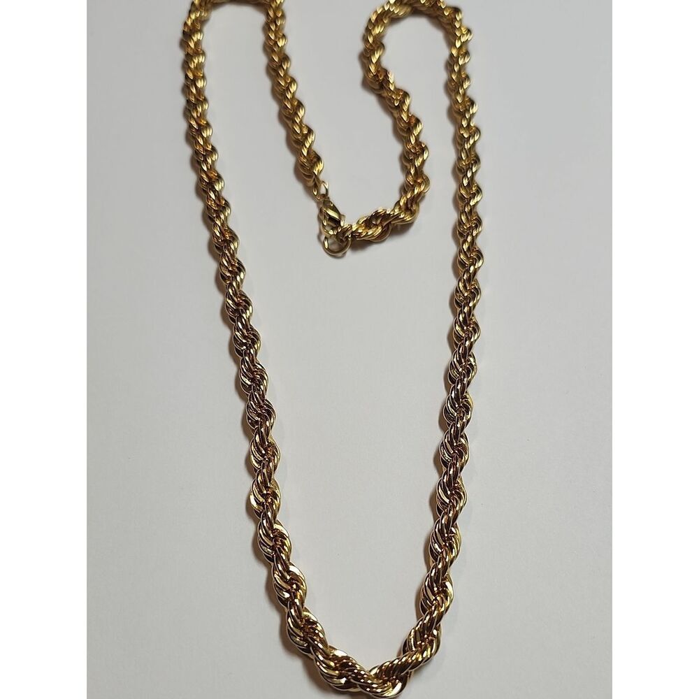 Chunky Gold Tone Rope Chain Necklace - Women Jewelry